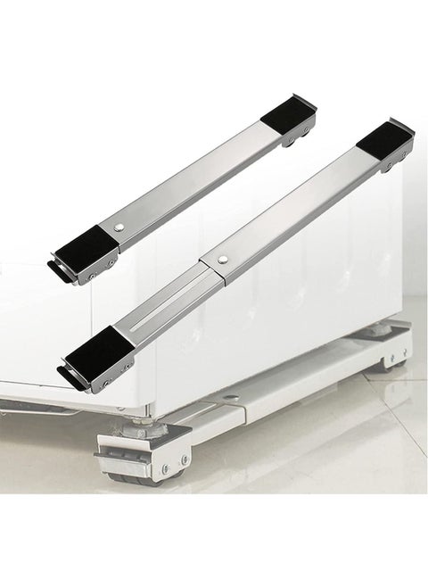 2 Pieces Adjustable Washing Machine Pedestals Frame  Drum Washing Machine Refrigerator Mobile Base  Multifunction Washing Machine Base Stand Movably Adjustable