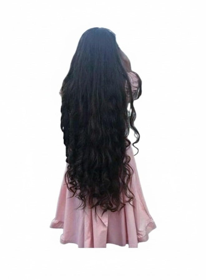 ريزي وصلات شعر صناعية فائقة الطول من ريزي بطول 40 بوصة، مزودة بـ 5 مشابك، مجعدة/مموجة، مقاومة للحرارة العالية (بني) - Image 2