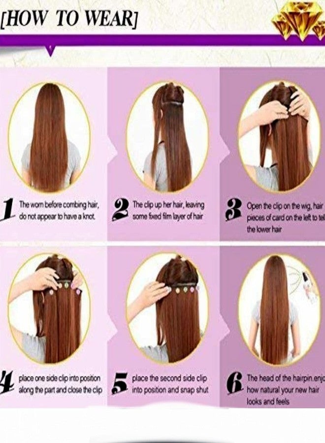 ريزي وصلات شعر صناعية فائقة الطول من ريزي بطول 40 بوصة، مزودة بـ 5 مشابك، مجعدة/مموجة، مقاومة للحرارة العالية (بني) - Image 3