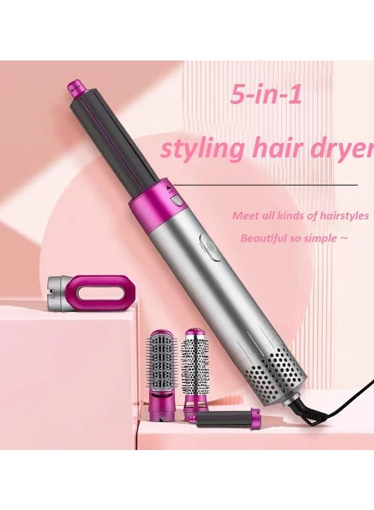 5 in 1 Curling Wand Set Fast Heating Hot Air Comb Dual-Purpose Curling Straightener Iron Automatic Curling Iron for Multiple Hair Types and Styles Gift for Girls Women - Image 2