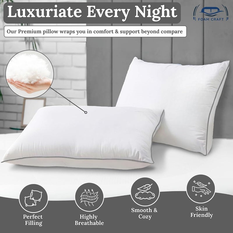FOAM CRAFT Foamcraft® Bed Pillows - Soft and Supportive Microfibre Pillows for All Sleep Positions (Pack of 4, 50 x 75cm) - Image 3