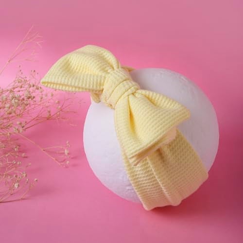 Arendelle Pure Cotton Headband with Big Bow in Yellow for Babies (0-2 Years) [AHA396] - Image 4
