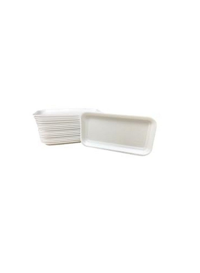 Crafts Foam Trays, White Foam Meat Tray Paint And Ink Mixing Trays Food Tray School Printmaking Trays For Diy Craft 8 1/4" X 4 1/2" (25)