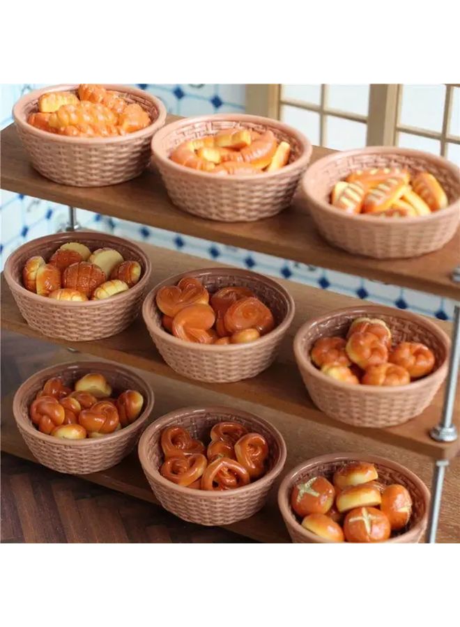 11pcs Random Basket Of Bread Model Miniature Toy House Kitchen Decor Pretzel Rolls And Fake Food Accessories - Image 2