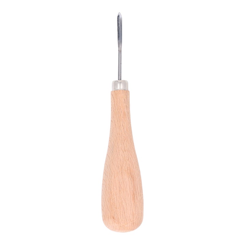 Stitching Awl: 3mm Steel Cone, High Hardness Beech Wood Handle - Professional Ergonomic Design, Leather Stitching Awl for Leather Craft DIY, Hand Sewing Projects - Image 3
