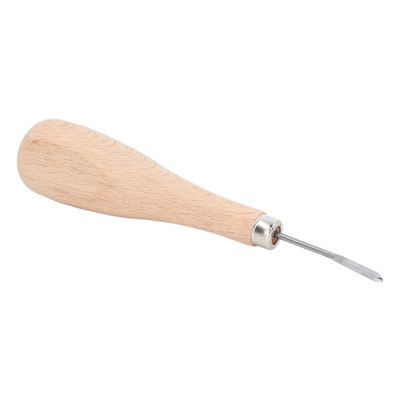 Stitching Awl: 3mm Steel Cone, High Hardness Beech Wood Handle - Professional Ergonomic Design, Leather Stitching Awl for Leather Craft DIY, Hand Sewing Projects - Image 4