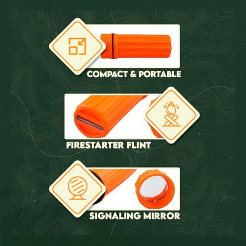 SE 3-IN-1 Green Waterproof Match Storage Box with Signaling Mirror and Firestarter Flint - CCH6-1GN - Image 5