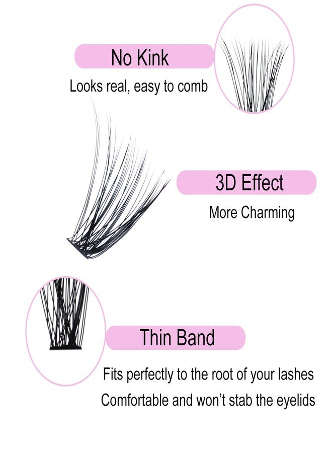 LAUBESS Eyelash Clusters LAUBESS Lash Clusters Individual Lashes DIY Cluster Eyelash Extensions DIY at Home Waterproof Cluster Lashes (40D-D-13) - Image 5