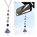 SHMZK Car Rearview Mirror Mushroom Charm Car Hanging Ornament Resin Mushroom Pendant for Women Girls Lucky Mushroom Beaded Decor Universal Rear View Mirror Charm for Vehicle Home Office Purple - Image 2