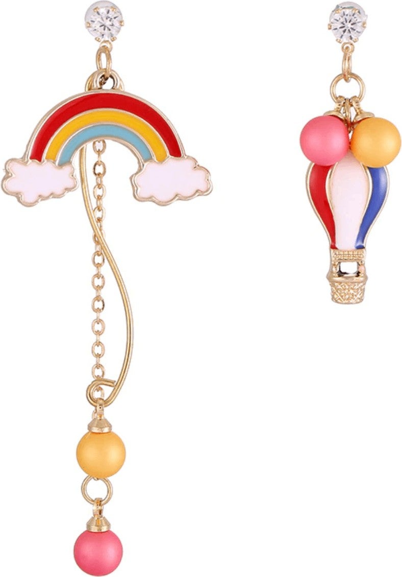 BP Tattoo Special Design Dangle Balloon and Rainbow Figure Earrings  - Image 3