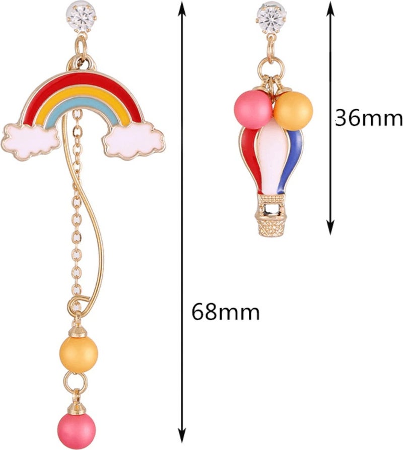 BP Tattoo Special Design Dangle Balloon and Rainbow Figure Earrings  - Image 4