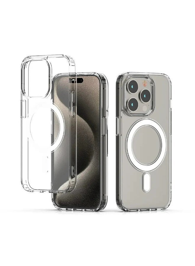 UMIXPRO Magnetic Clear Case for iPhone 15 Pro Max 6.7-Inch, MagSafe Compatible, Shockproof Bumper, Anti-Scratch Back - Image 1