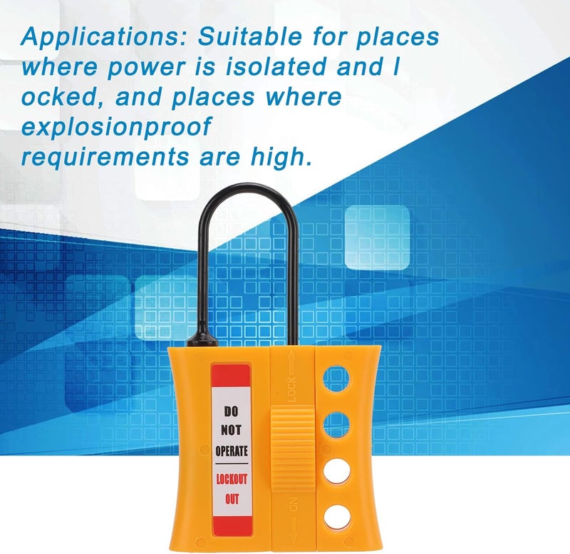 klarako Lockout Lock Tag Out Hasp Kit, 4‑Hole Nylon Insulated Universal Safety Lock for Explosionproof Place - Image 2