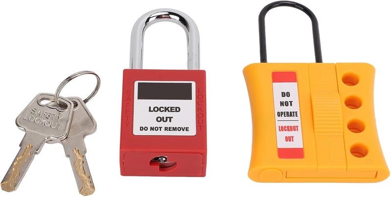 klarako Lockout Lock Tag Out Hasp Kit, 4‑Hole Nylon Insulated Universal Safety Lock for Explosionproof Place - Image 1