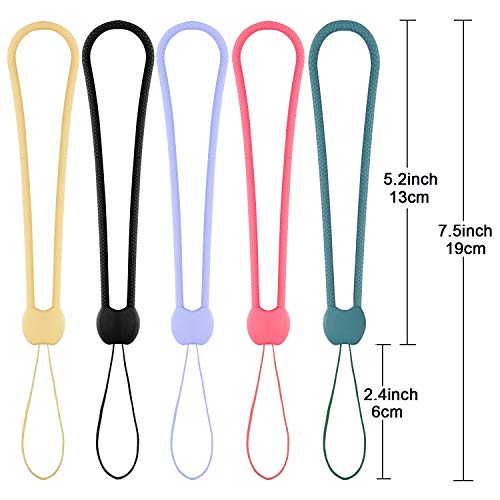 YOUOWO Short Small Wrist Lanyards 5 Pcs Straps Hand Lanyard Silicone Rubber Charms,For CellPhone Pen Umbrella Water Cup Kettle Camera USB Thumb Drives Keys - Image 3