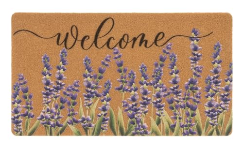 FGSS LavenderWelcomeDoormat OutdoorEntrance CoirNonSlip SeasonalSpring Summer Indoor Home Decor Front Door Mats - Image 1