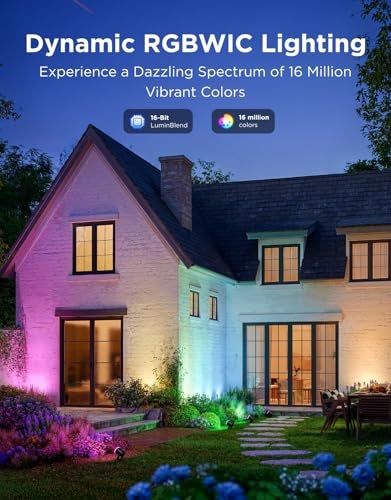 Govee Outdoor Spot Lights 2 IP67 Waterproof Spotlights Landscape Lights Work with Matter Alexa and Google Assistant RGBWIC Color Changing Light for Outdoor Decor Patio Decorations 2 Pack - Image 3