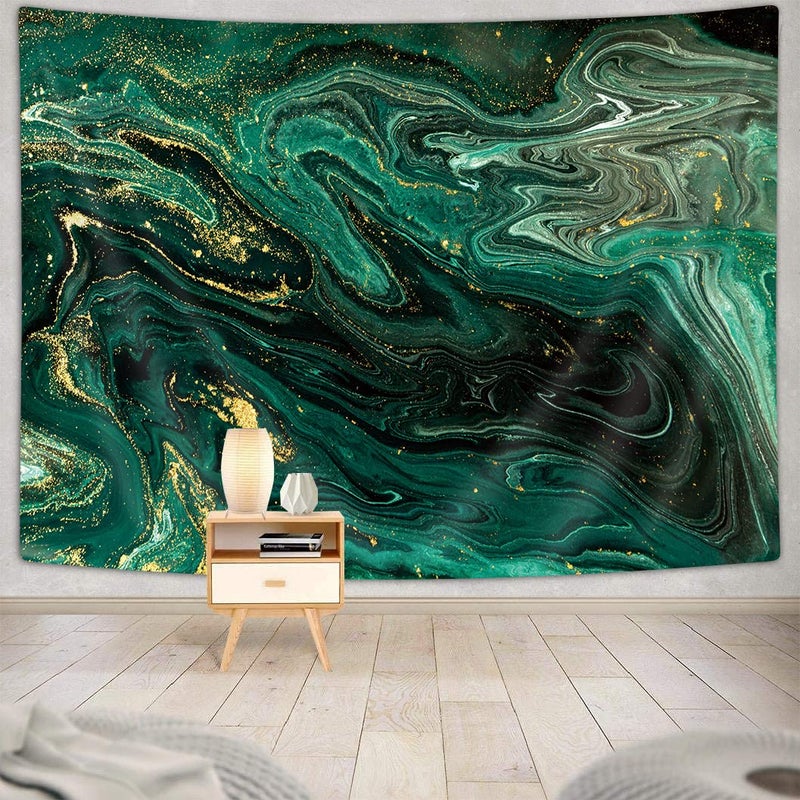 MERCHR Marble Tapestry Wall Hanging for Bedroom Living Room Dorm Decor  Green Ocean Texture  60x40 Inches 