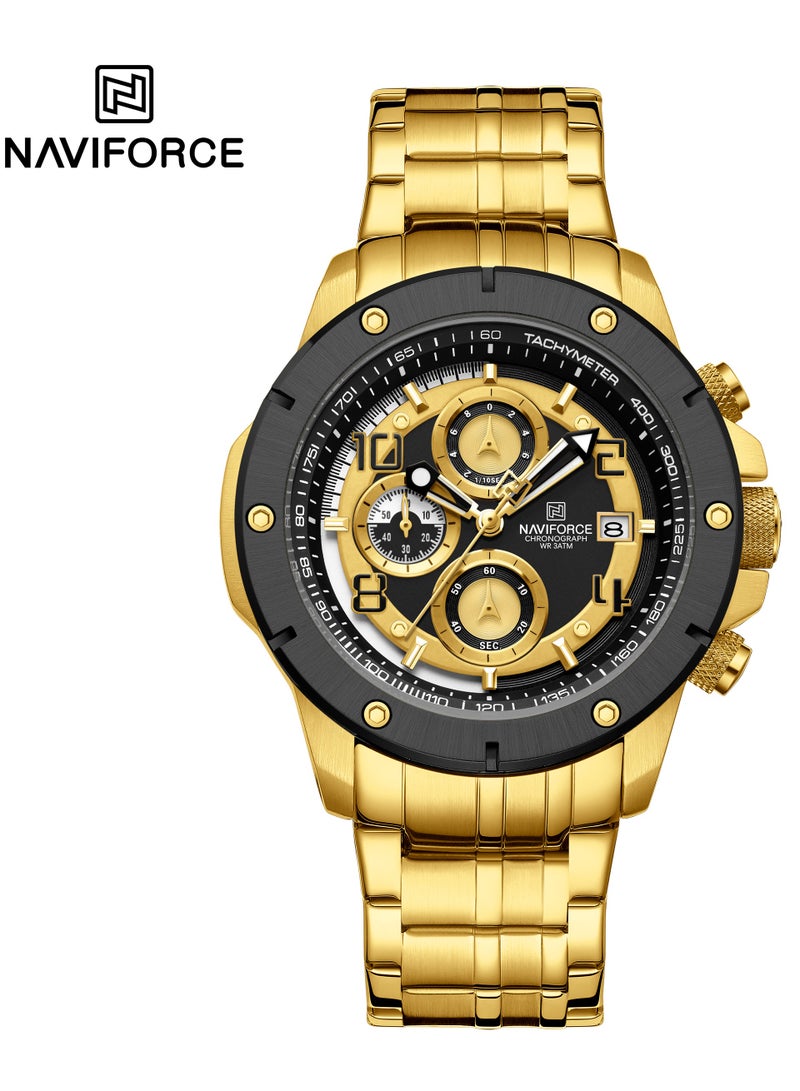 NAVIFORCE Stylish Chronograph Watch for Men with Stainless Steel Bracelet Sporty Dial Luminous Hands and Water Resistant Design for Everyday Casual and Formal Wear  - Image 1