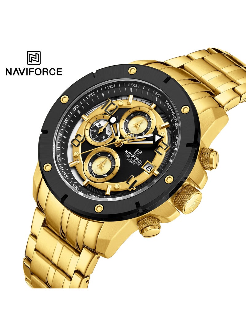 NAVIFORCE Stylish Chronograph Watch for Men with Stainless Steel Bracelet Sporty Dial Luminous Hands and Water Resistant Design for Everyday Casual and Formal Wear  - Image 2