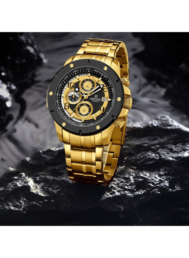 NAVIFORCE Stylish Chronograph Watch for Men with Stainless Steel Bracelet Sporty Dial Luminous Hands and Water Resistant Design for Everyday Casual and Formal Wear  - Image 3