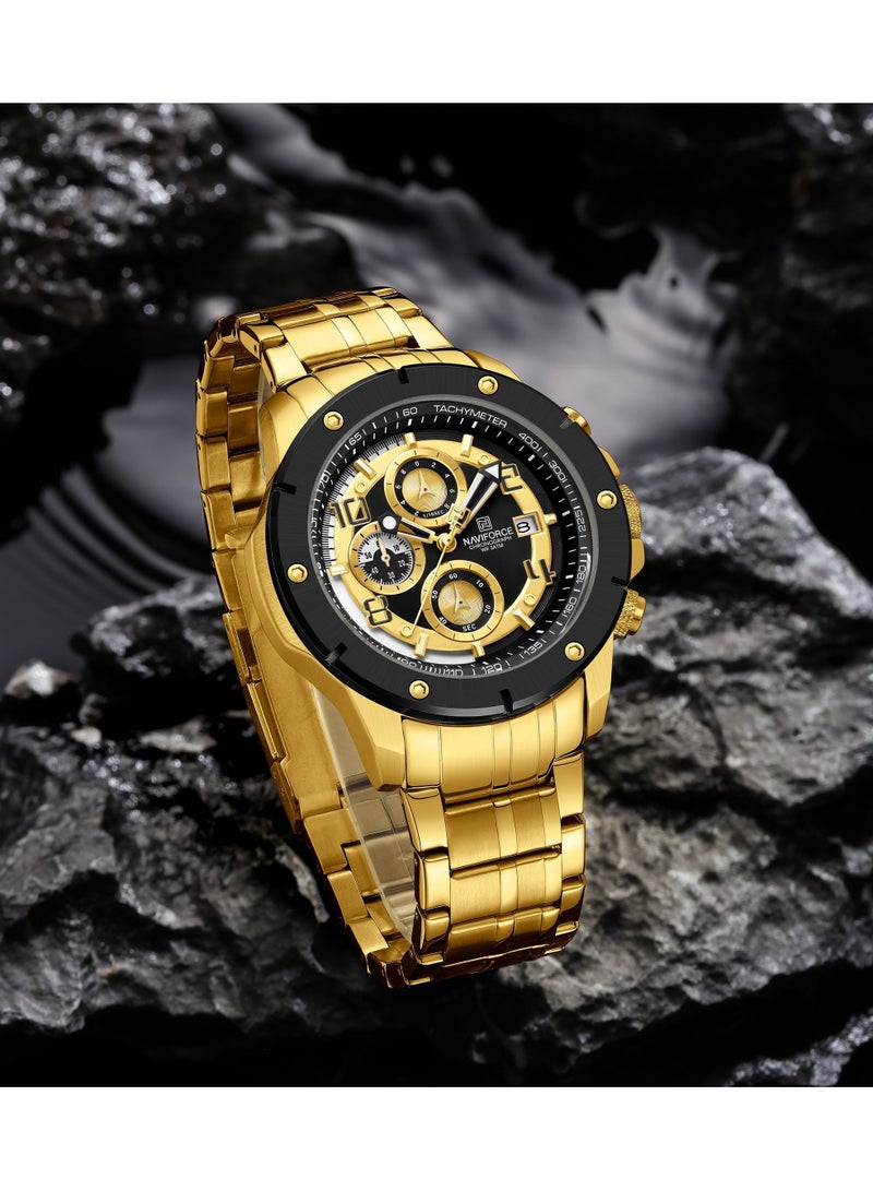 NAVIFORCE Stylish Chronograph Watch for Men with Stainless Steel Bracelet Sporty Dial Luminous Hands and Water Resistant Design for Everyday Casual and Formal Wear  - Image 4