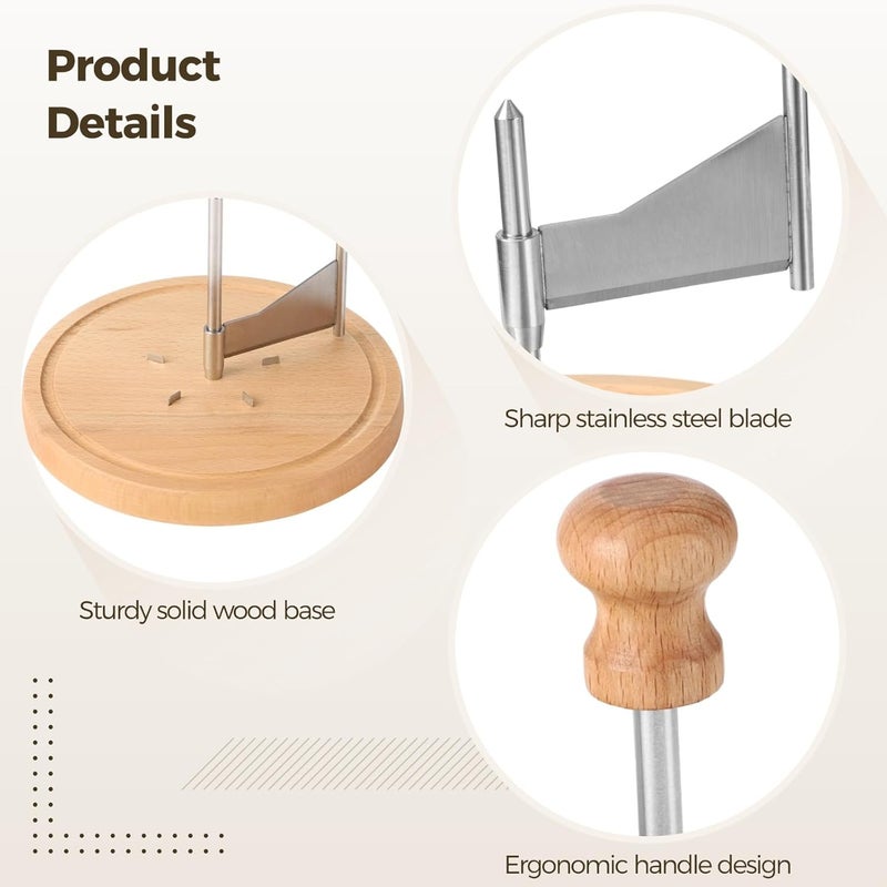 Tête de Moine Rotary Grater, Cheese Curler Set with Wood Base, Stainless Steel Chocolate Shaver, Slicer for Kitchens, Restaurants, Cafes, Dessert Shops - Image 4
