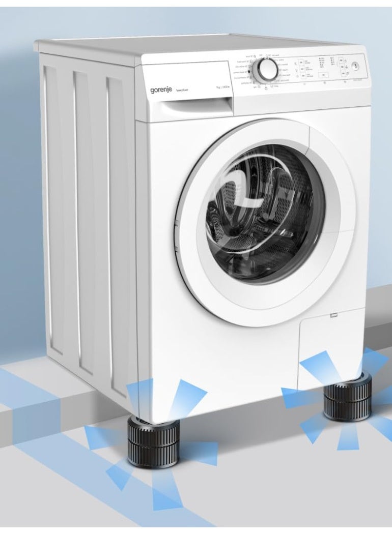 عربست وسادات مانعة للاهتزاز للغسالة، عبوة من 4 وسادات قابلة للتكديس، عازلة للضوضاء والصدمات، عازلة للضوضاء والصدمات، تحمي قواعد الغسالة، وتناسب معظم الموديلات. - Image 3