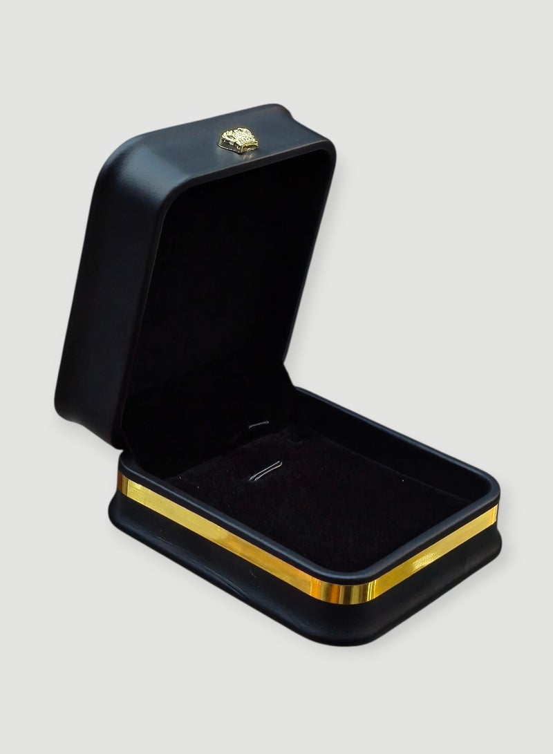 Al Seraj Luxury Black Earring & Pendant Jewellery Box | Premium Rexine Exterior with Soft Velvet Interior | Jewelry Box for Earrings & Chain Necklace | Engagement, Wedding & Gift Display Case - Image 1