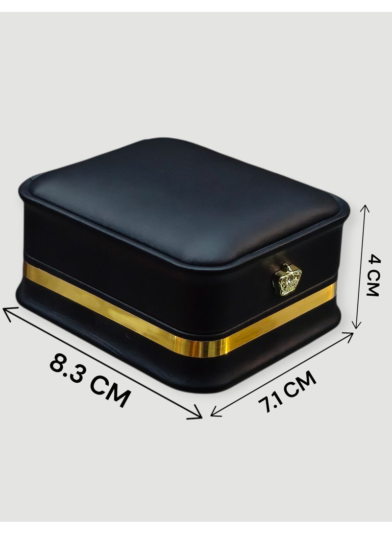 Al Seraj Luxury Black Earring & Pendant Jewellery Box | Premium Rexine Exterior with Soft Velvet Interior | Jewelry Box for Earrings & Chain Necklace | Engagement, Wedding & Gift Display Case - Image 3