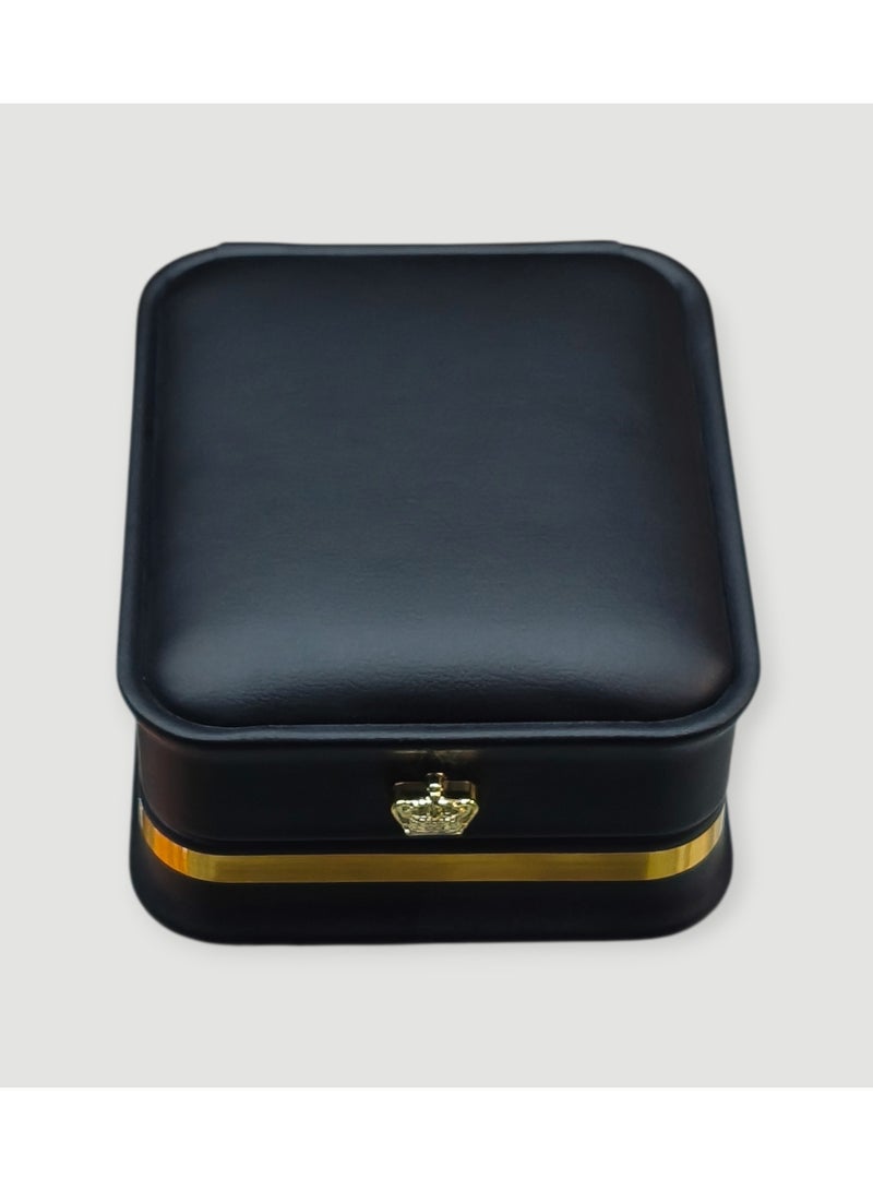 Al Seraj Luxury Black Earring & Pendant Jewellery Box | Premium Rexine Exterior with Soft Velvet Interior | Jewelry Box for Earrings & Chain Necklace | Engagement, Wedding & Gift Display Case - Image 4