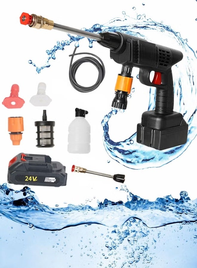 Cady One - 8 in 1 High Pressure Cordless Water Gun High Power Electric Nozzle Rechargeable Battery Electric Nozzle for Car Cleaning Floor Watering Flowers - Image 1
