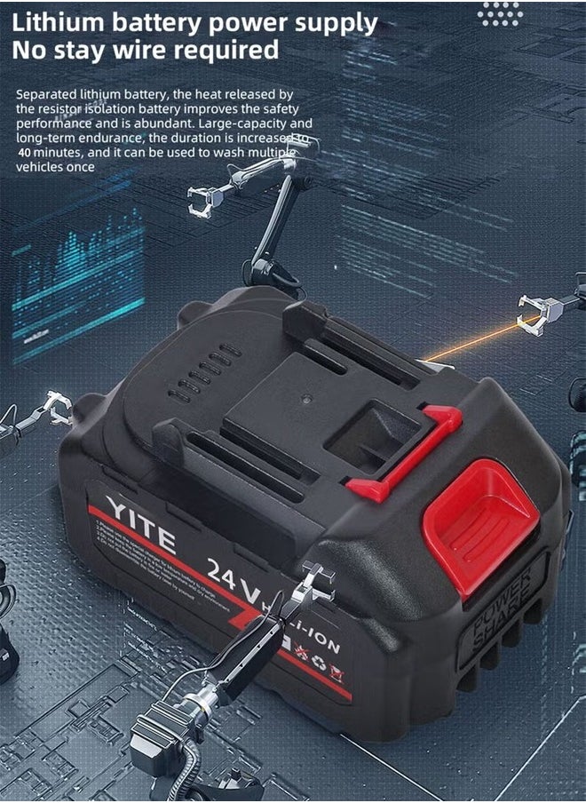 Cady One - 8 in 1 High Pressure Cordless Water Gun High Power Electric Nozzle Rechargeable Battery Electric Nozzle for Car Cleaning Floor Watering Flowers - Image 1
