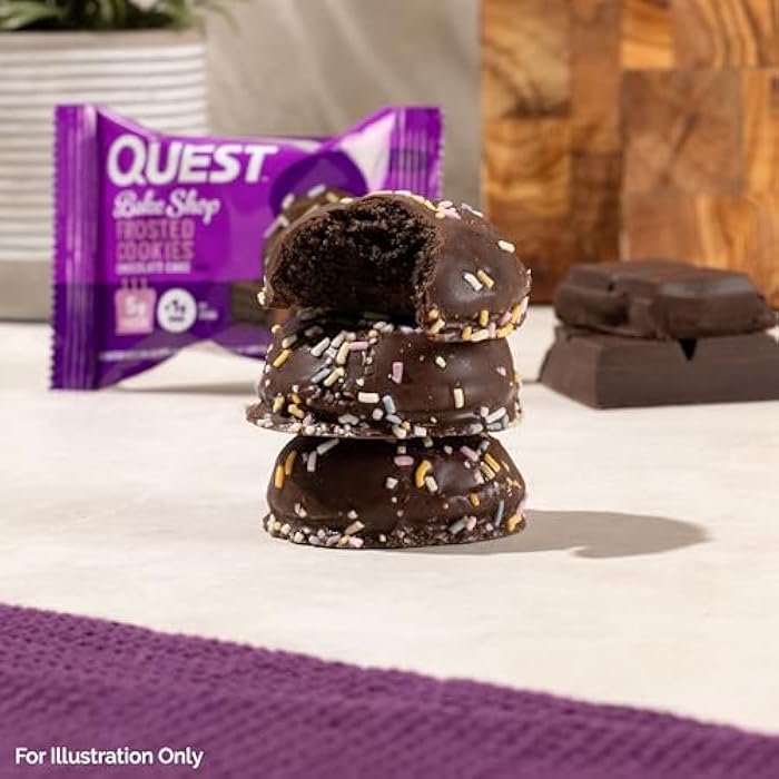 Quest Nutrition Frosted Protein Cookies, Chocolate Cake, 1g Sugar, 11g Protein, 2g Net Carbs, Gluten Free, 8 Cookies - Image 5