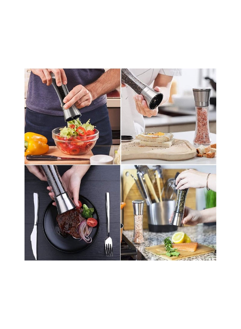 SYOSI Salt and Pepper Grinder, Glass Ceramic Grinder Stainless Steel Refillable Salt & Peppercorn Shakers Adjustable Coarseness for Spices, Sea Salts, Himalayan or Fresh Ground Pepper for Party(1 Pack) - Image 3