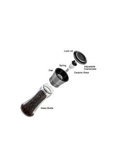 SYOSI Salt and Pepper Grinder, Glass Ceramic Grinder Stainless Steel Refillable Salt & Peppercorn Shakers Adjustable Coarseness for Spices, Sea Salts, Himalayan or Fresh Ground Pepper for Party(1 Pack)  - Image 4