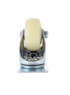 BMB tools 2-Piece 100mm White PP Medium Duty Caster Double Ball Bearing - Swivel with Brake - Plate  - Image 4