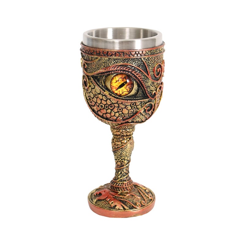 Ottalent Stainless Steel The Eye Of The Dragon Wine Goblet Chalice Dungeons And Dragons Medieval Dragonwine Cups 7Oz.Mens Gift (Yellow Eyes) - Image 2