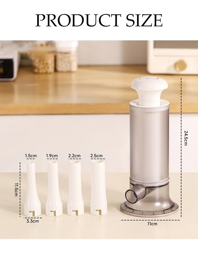 DUNISO Sausage Stuffer with 4 Different Inches Stuffing Tubes, Manual Sausage Maker,Homemade Sausage Machine Making Kit, for Home, Camping, Outdoor Grill BBQ - Image 2