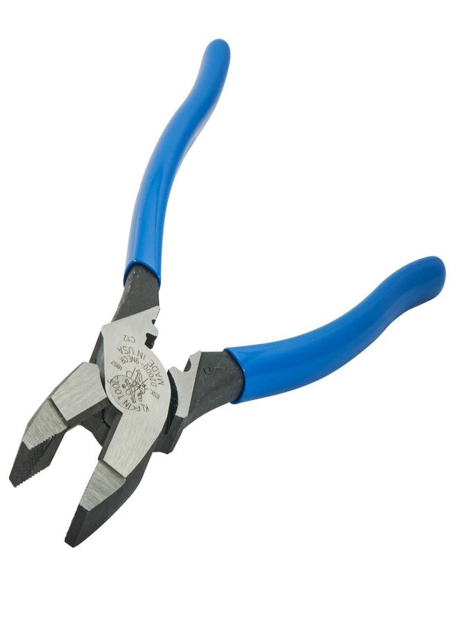 Klein Tools D2000-9NECR Lineman's Pliers with Crimping, Made in USA, High-Leverage Streamline Design with Induction Hardened Knives and Knurled Jaws - Image 4