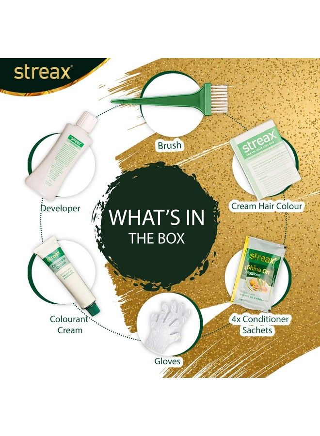 Streax ستريكس كريم صبغة شعر دائمة - 4.6 بني محمر - 120 مل، تغطية 100% للشيب، صبغة شعر خالية من الأمونيا، لون شعر يدوم طويلاً للنساء - Image 5