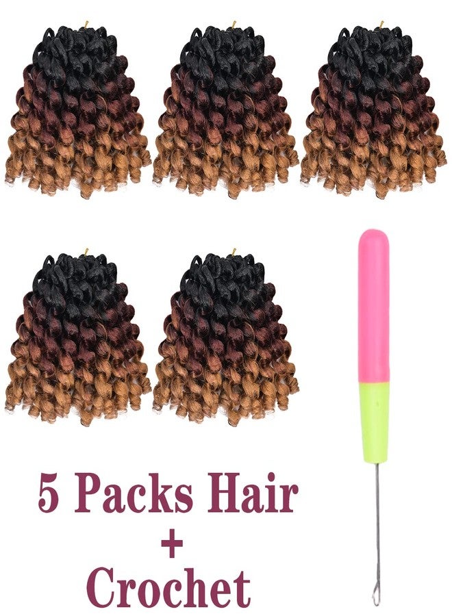 Luoyudu Wand Curl Jamaican Crochet Hair 8 Inch 5 Packs T1B/27/30 80g/pcs Ringlet Twist Hair Extension Crochet Braids - Image 3