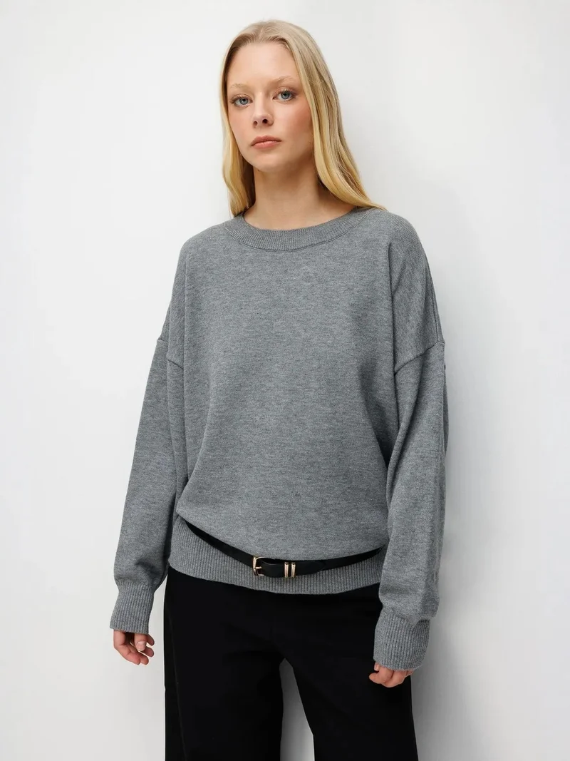 ميكسراي MIXRAY Oversized Ribbed Knit Sweater