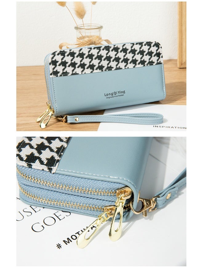 NIBEMINENT Women's Long Purse Double Zipper Student Thousand Bird Print Money Clip Large Capacity Clutch Bag Soft Coin Purse  - Image 3