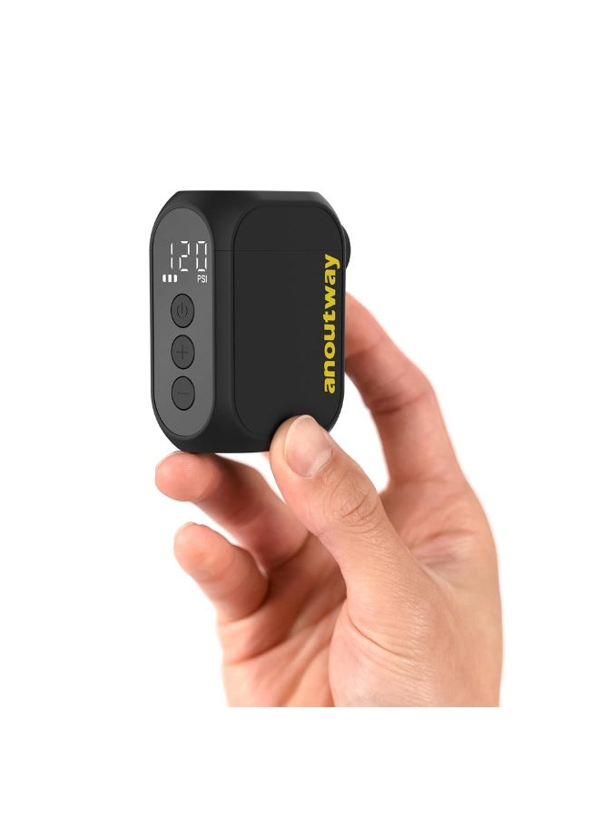 AT1 Pro Smart Electric Tire Inflator, Tiny Rechargeable Electric Air Pump, Max 120 PSI, Auto Stop, with Presta and Schrader Valve for E-Bike, Mountain Bike, Mini bike, City Bike and Road Bike - Image 1