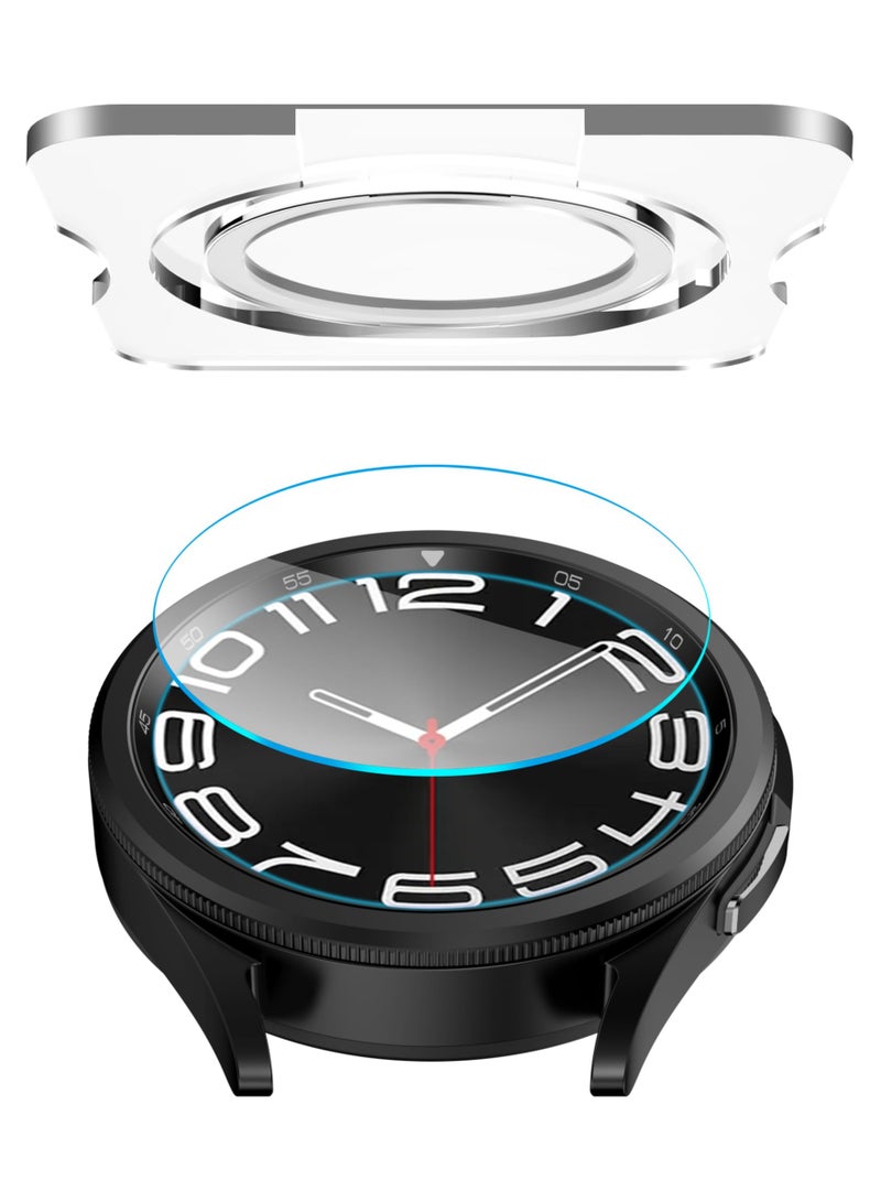 SYOSI 2 Pack Case and Screen Protector for Samsung Galaxy Watch 6 Classic 43mm, Auto-alignment Installation Kit Accessories, Compatible with Galaxy Watch6 Classic 43mm  - Image 2