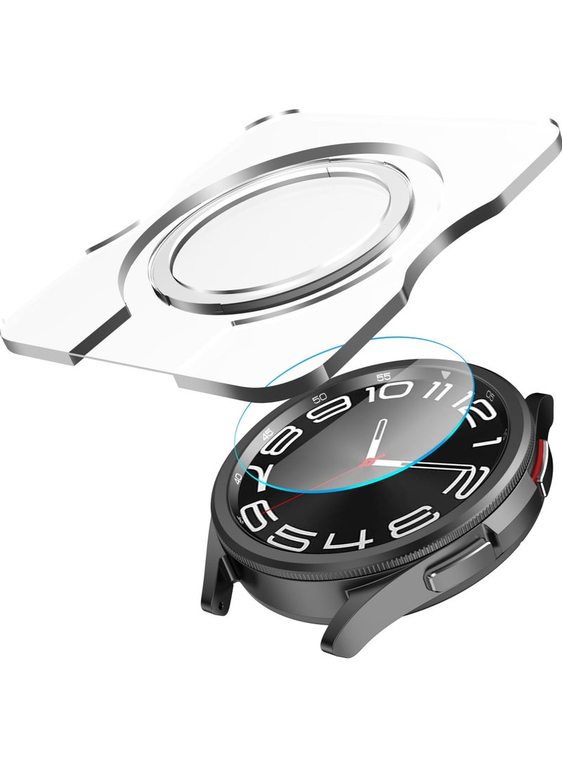 SYOSI 2 Pack Case and Screen Protector for Samsung Galaxy Watch 6 Classic 43mm, Auto-alignment Installation Kit Accessories, Compatible with Galaxy Watch6 Classic 43mm  - Image 1