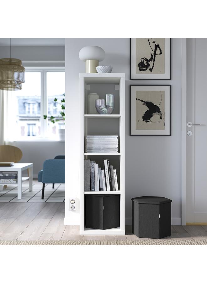 Zaboon Pouffe With Storage, Knisa Dark Grey - Image 4