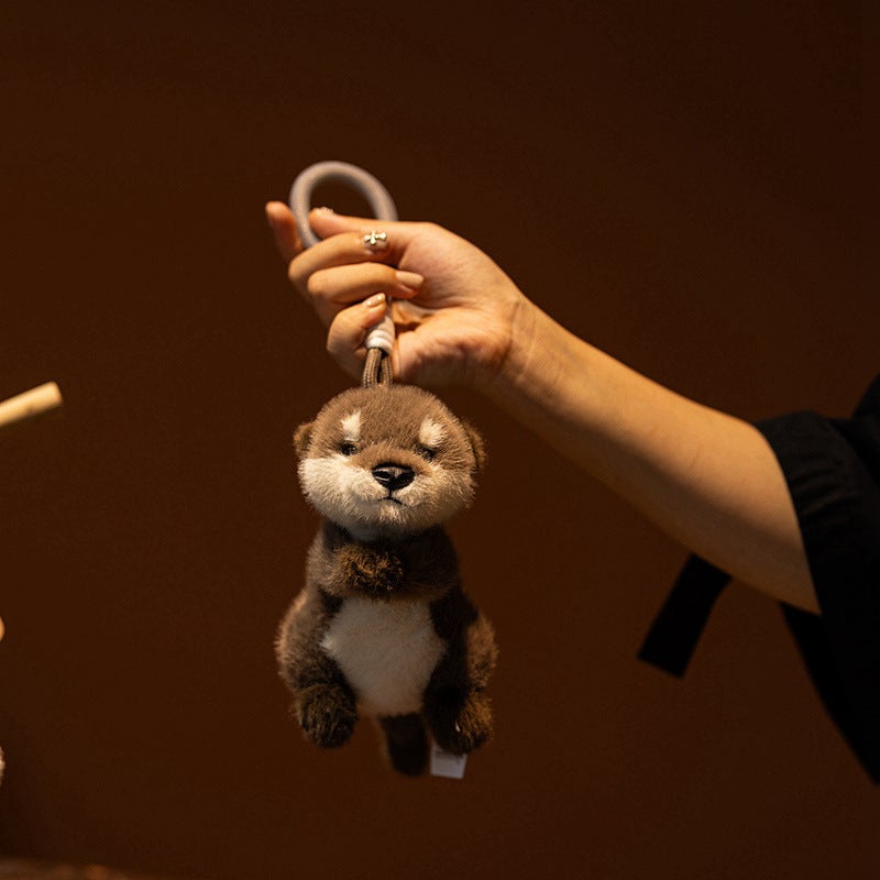 Soft Otter Plush Pendant Bag Charm Weighted Stuffed Animal Toy - Image 1