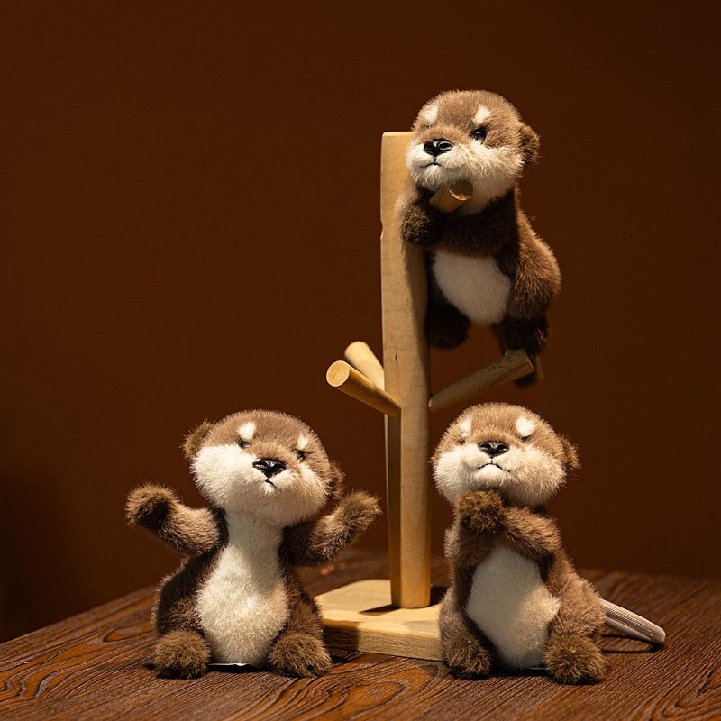 Soft Otter Plush Pendant Bag Charm Weighted Stuffed Animal Toy - Image 2